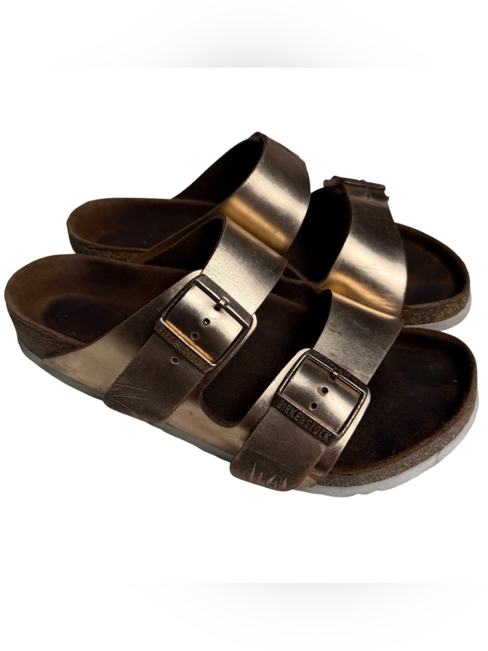 Birkenstock Arizona Metallic Copper Leather Sandals Women's SZ 39 8 8.5 Beach